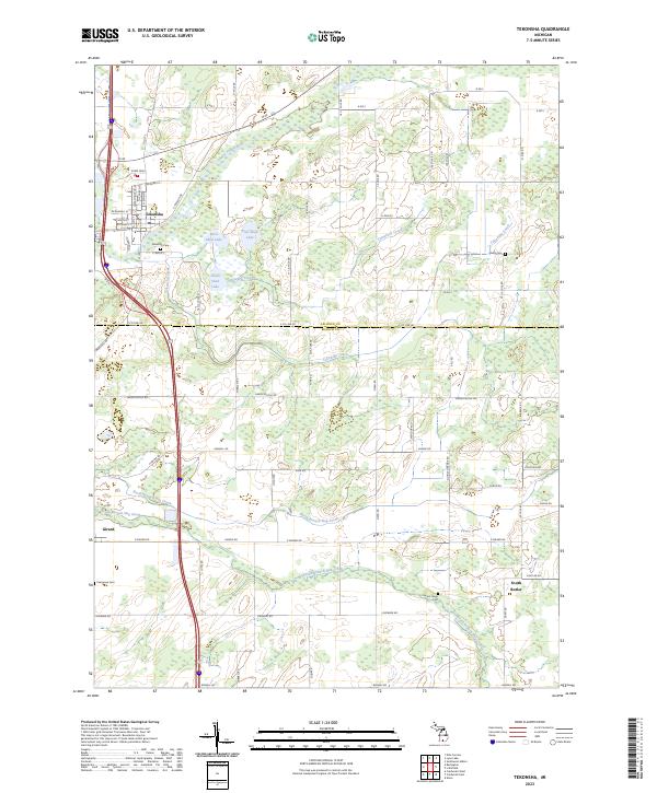 Tekonsha, MI — USGS 7.5-minute topo (2023)
