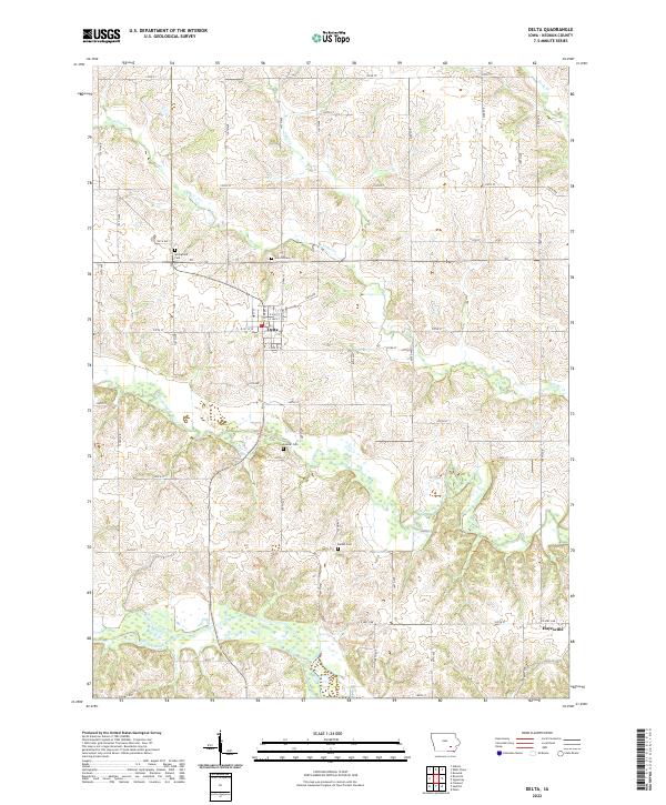 Delta, IA — USGS 7.5-minute topo (2022)
