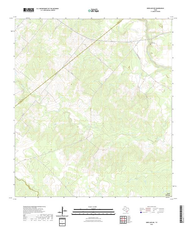 Berclair NW, TX — USGS 7.5-minute topo (2022)