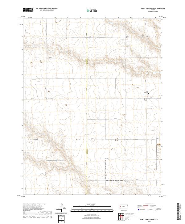 Sainte Theresa Church, KS — USGS 7.5-minute topo (2022)