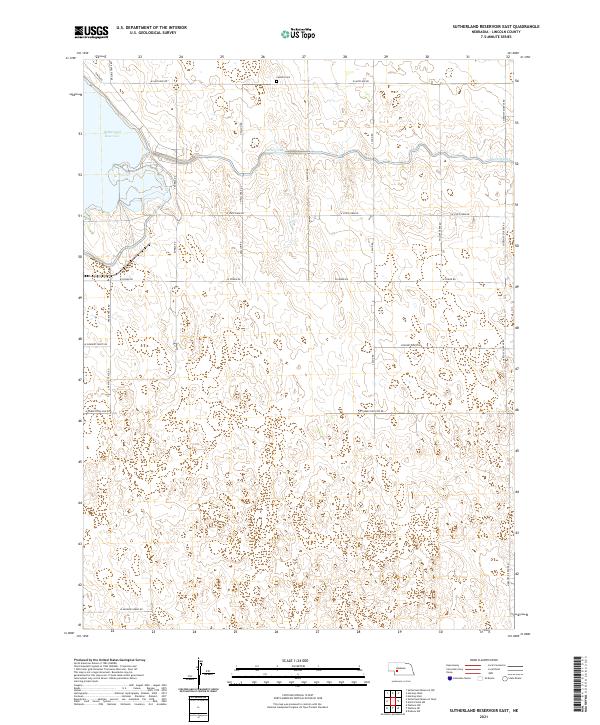 Sutherland Reservoir East, NE — USGS 7.5-minute topo (2021)