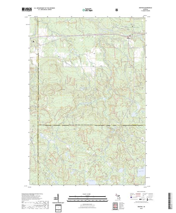 Kenton, MI — USGS 7.5-minute topo (2023)