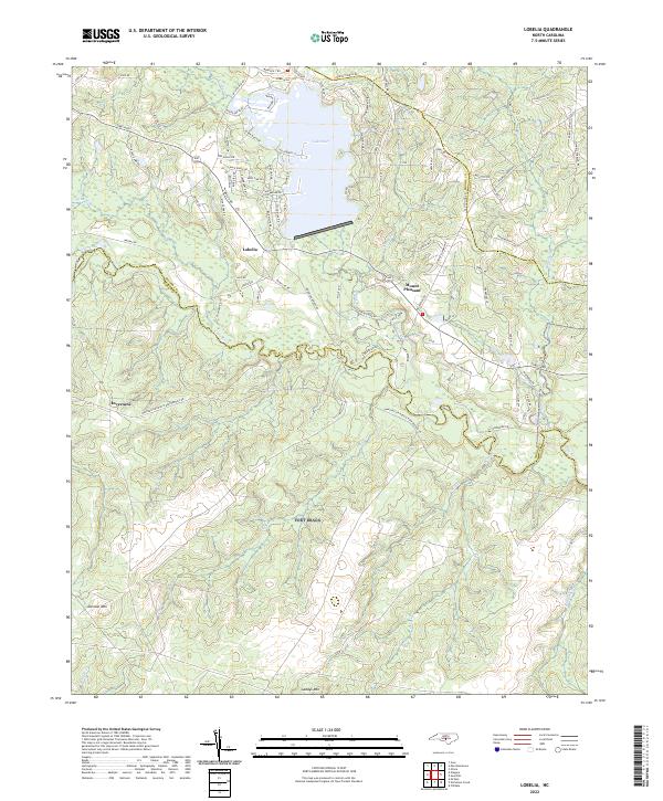 Lobelia, NC — USGS 7.5-minute topo (2022)