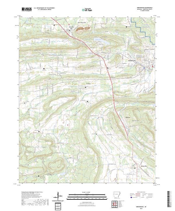 Greenwood, AR — USGS 7.5-minute topo (2024)