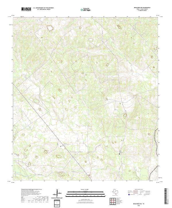 Benavides NW, TX — USGS 7.5-minute topo (2022)