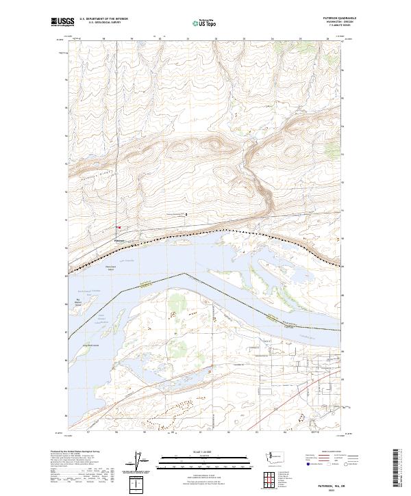 Paterson, WA-OR — USGS 7.5-minute topo (2023)