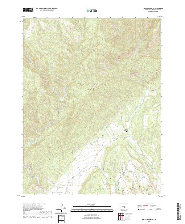 Phantom Canyon, CO — USGS 7.5-minute topo (2022)