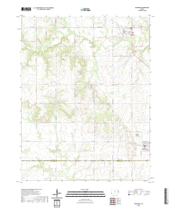 Richmond, KS — USGS 7.5-minute topo (2022)