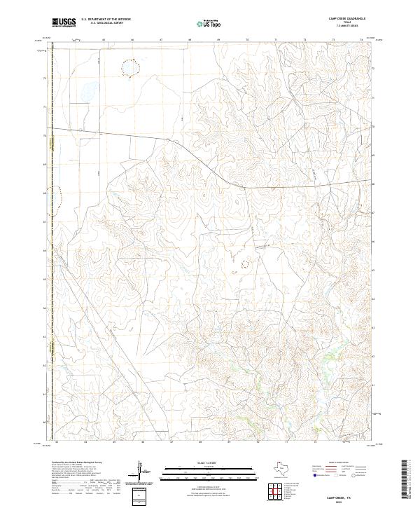Camp Creek, TX — USGS 7.5-minute topo (2022)