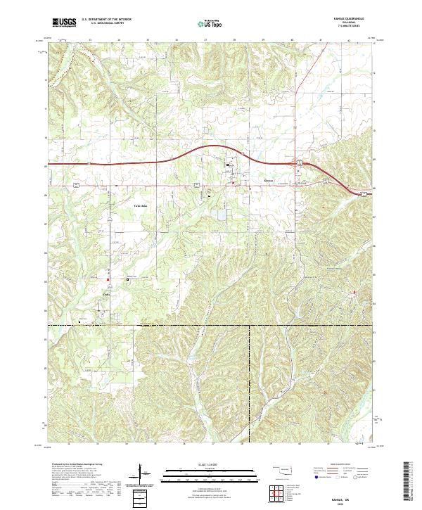 Kansas, OK — USGS 7.5-minute topo (2022)