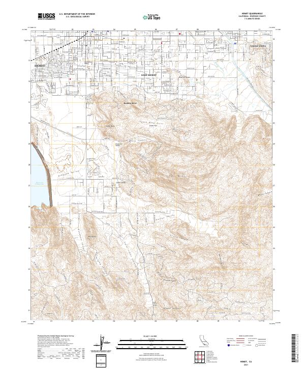 Hemet, CA — USGS 7.5-minute topo (2021)
