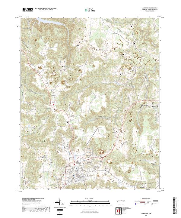 Livingston, TN — USGS 7.5-minute topo (2022)