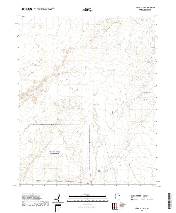 North Mill Well, AZ — USGS 7.5-minute topo (2021)