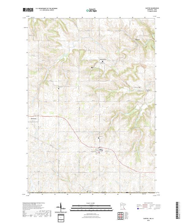 Canton, MN-IA — USGS 7.5-minute topo (2022)
