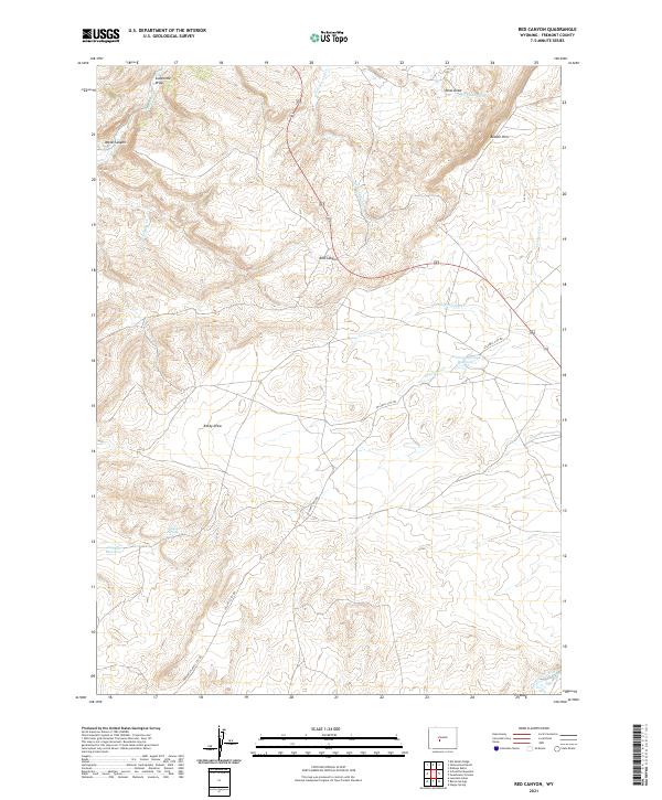 Red Canyon, WY — USGS 7.5-minute topo (2021)