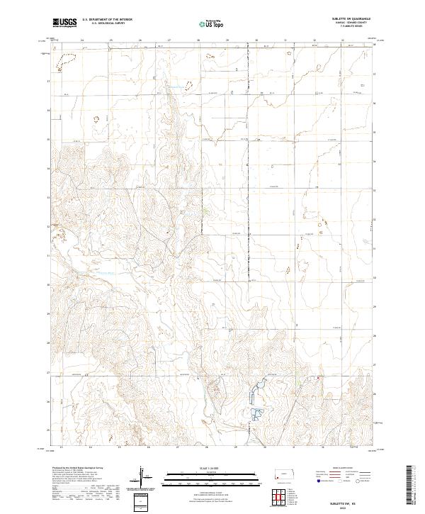 Sublette SW, KS — USGS 7.5-minute topo (2022)