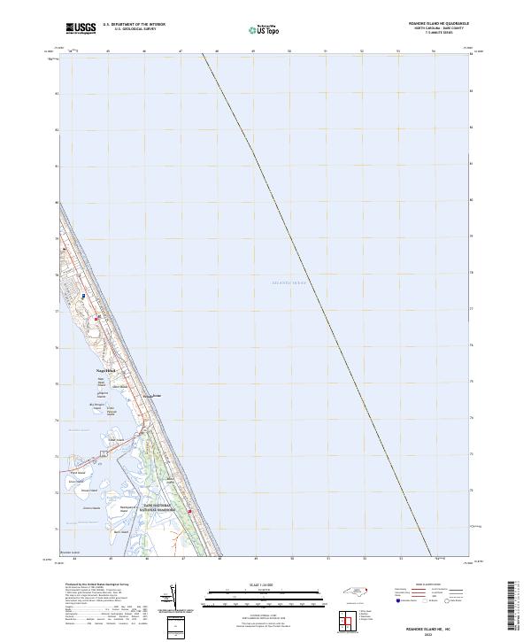 Roanoke Island NE, NC — USGS 7.5-minute topo (2022)