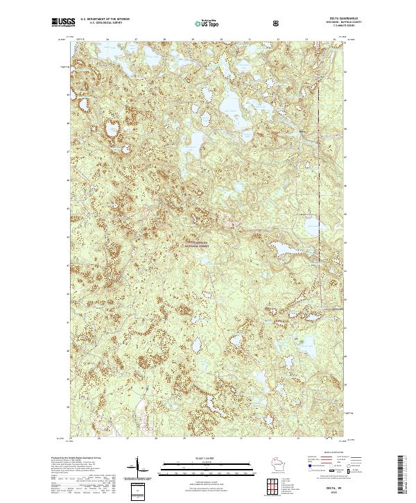 Delta, WI — USGS 7.5-minute topo (2022)