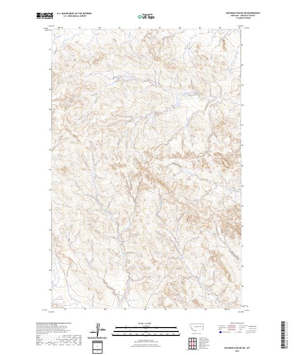 Bateman Coulee NE, MT — USGS 7.5-minute topo (2024)