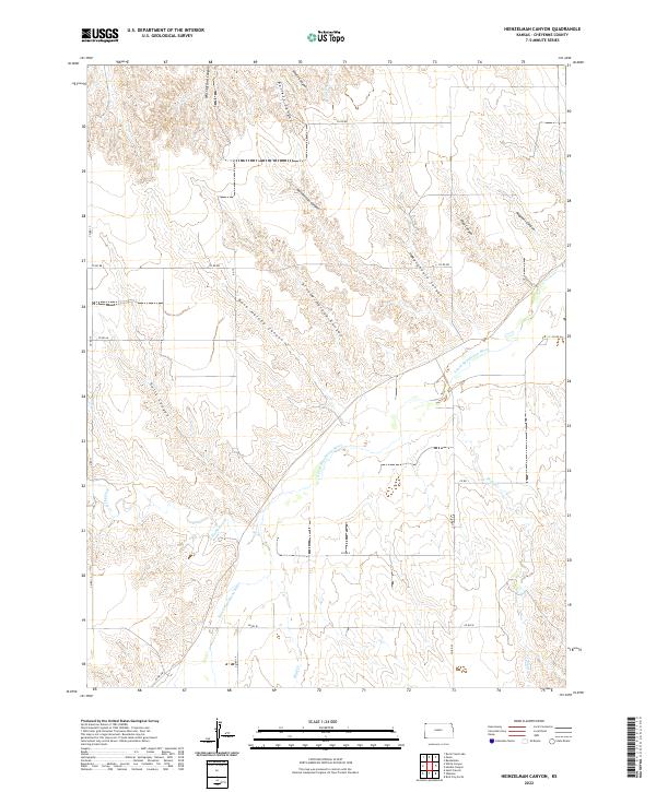 Heinzelman Canyon, KS — USGS 7.5-minute topo (2022)