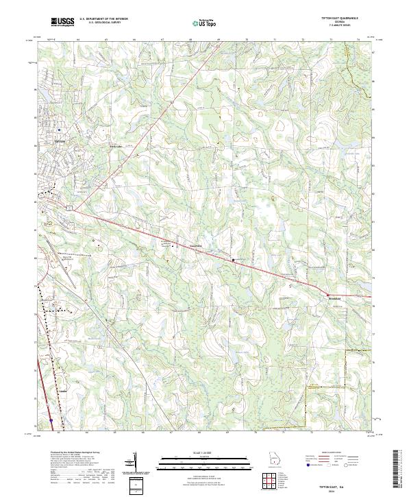 Tifton East, GA — USGS 7.5-minute topo (2024)