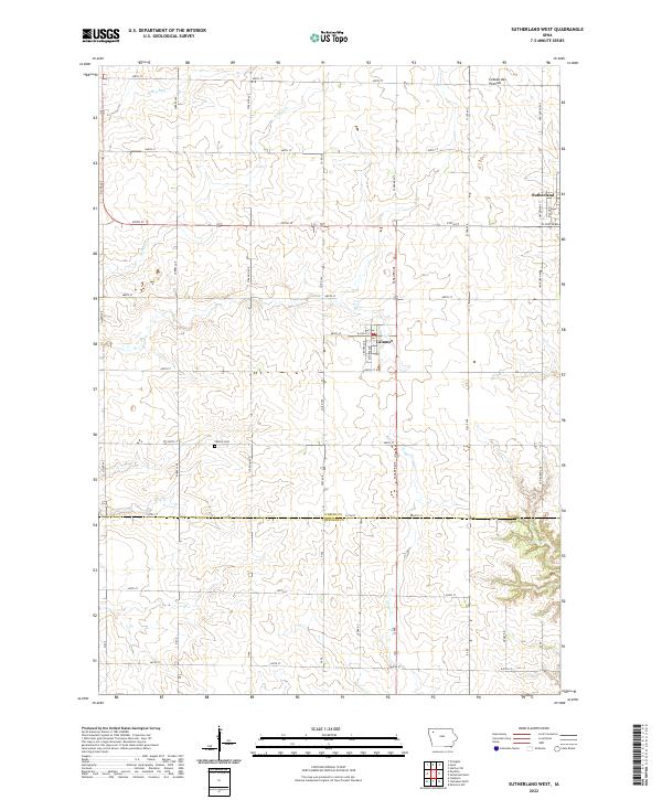Sutherland West, IA — USGS 7.5-minute topo (2022)