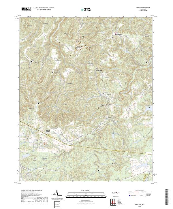 Obey City, TN — USGS 7.5-minute topo (2022)
