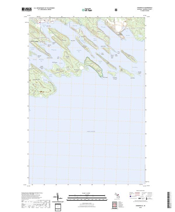 Cedarville, MI — USGS 7.5-minute topo (2023)