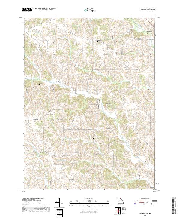 Downing NW, MO — USGS 7.5-minute topo (2021)