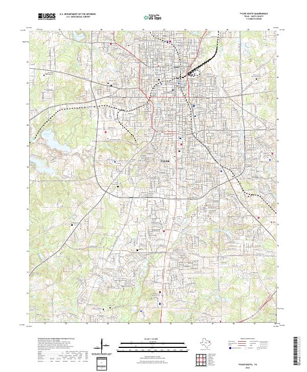 Tyler South, TX — USGS 7.5-minute topo (2022)