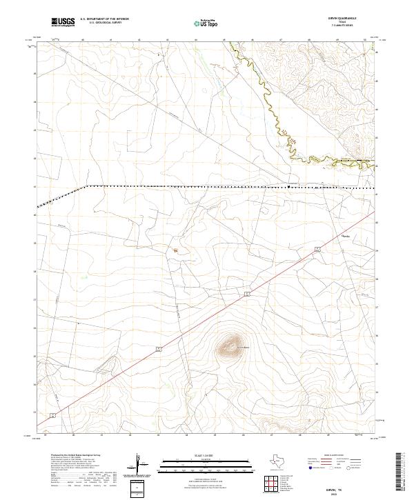 Girvin, TX — USGS 7.5-minute topo (2022)