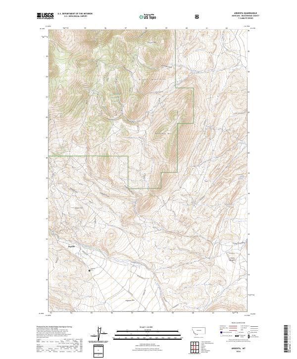Argenta, MT — USGS 7.5-minute topo (2024)