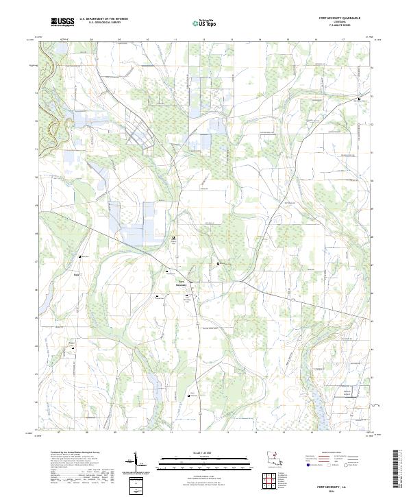 Fort Necessity, LA — USGS 7.5-minute topo (2024)