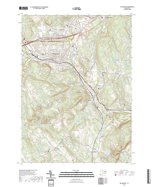 Willimantic, CT — USGS 7.5-minute topo (2024)