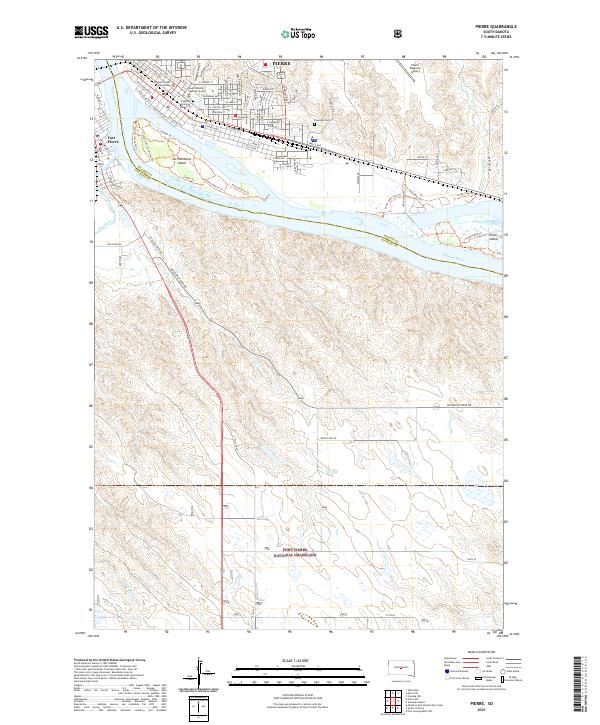 Pierre, SD — USGS 7.5-minute topo (2021)