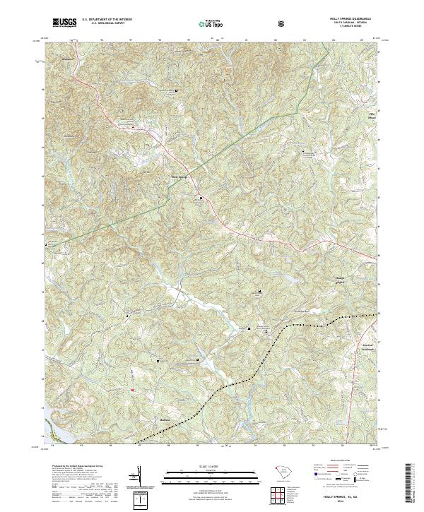 Holly Springs, SC-GA — USGS 7.5-minute topo (2024)