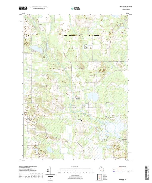 Germania, WI — USGS 7.5-minute topo (2022)