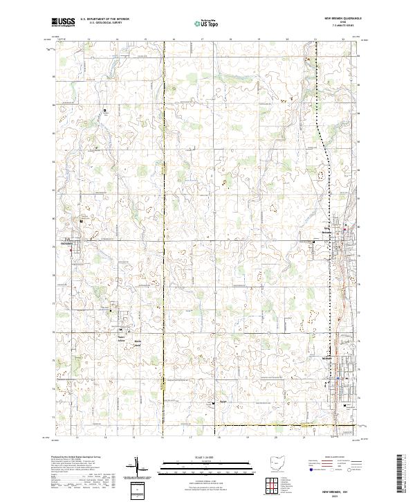 New Bremen, OH — USGS 7.5-minute topo (2023)