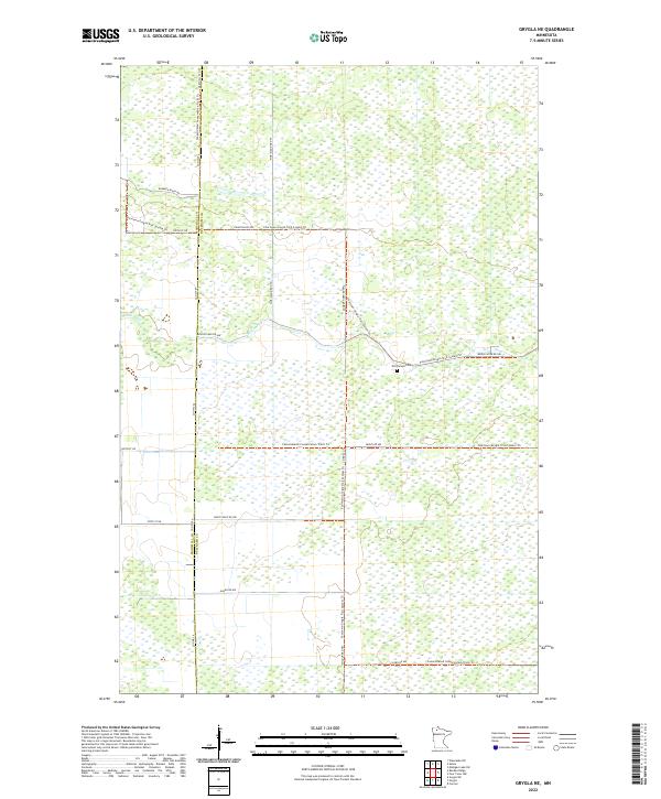 Grygla NE, MN — USGS 7.5-minute topo (2022)