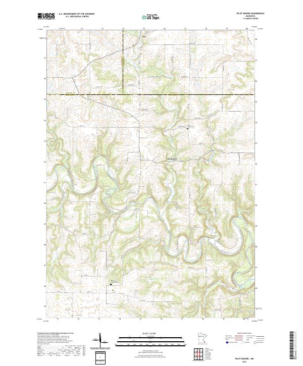 Pilot Mound, MN — USGS 7.5-minute topo (2022)