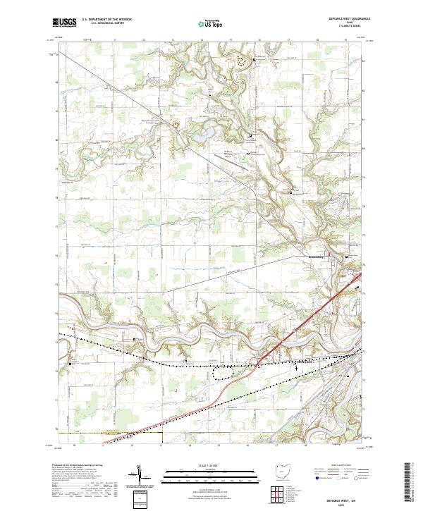 Defiance West, OH — USGS 7.5-minute topo (2023)