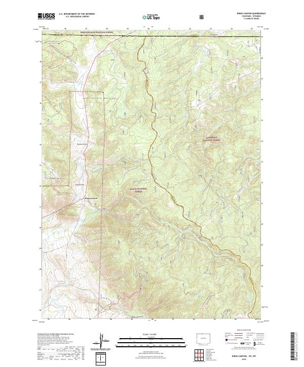 Kings Canyon, CO-WY — USGS 7.5-minute topo (2022)