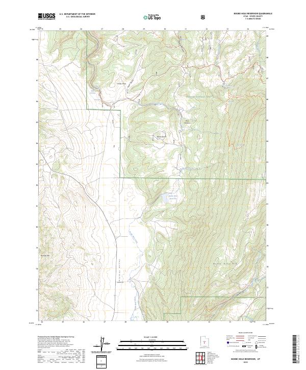 Boobe Hole Reservoir, UT — USGS 7.5-minute topo (2023)