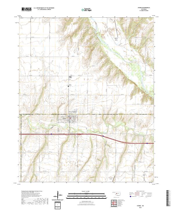 Hydro, OK — USGS 7.5-minute topo (2022)