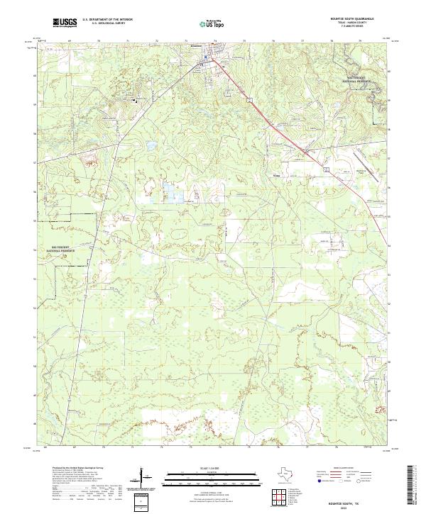 Kountze South, TX — USGS 7.5-minute topo (2022)