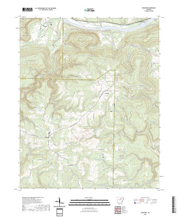 Concord, AR — USGS 7.5-minute topo (2024)