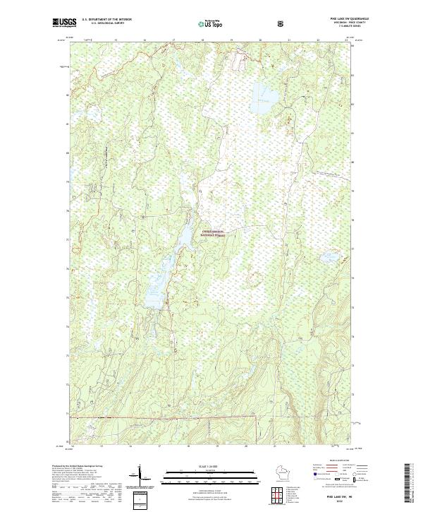 Pike Lake SW, WI — USGS 7.5-minute topo (2022)