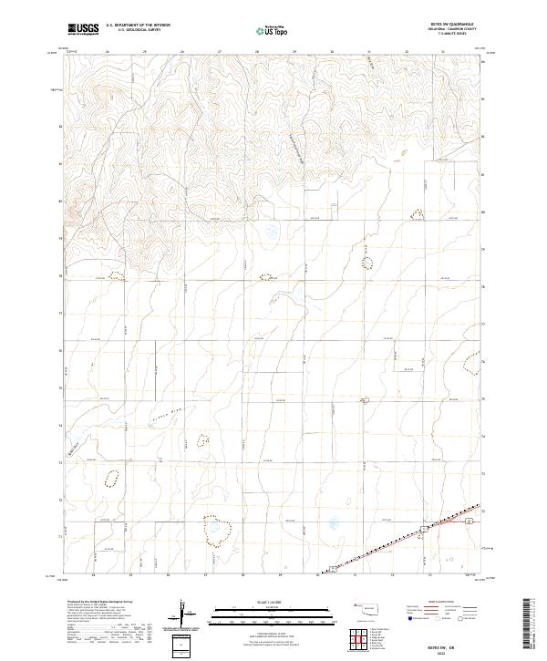 Keyes SW, OK — USGS 7.5-minute topo (2022)