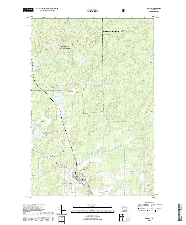 Glidden, WI — USGS 7.5-minute topo (2022)