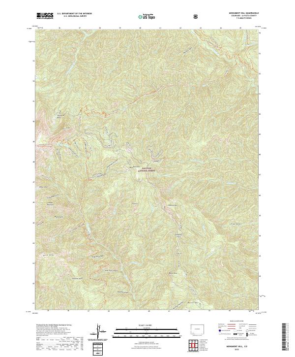 Monument Hill, CO — USGS 7.5-minute topo (2022)